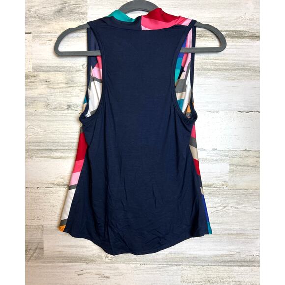 Trina Turk Women’s Small Raissa Multicolor Sleeveless Blouse Lightweight Viscose - Picture 2 of 5